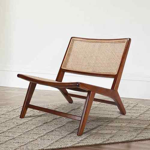 相会北欧民宿ins沙发椅休闲椅现代简约藤椅阳台单人藤编实木椅子