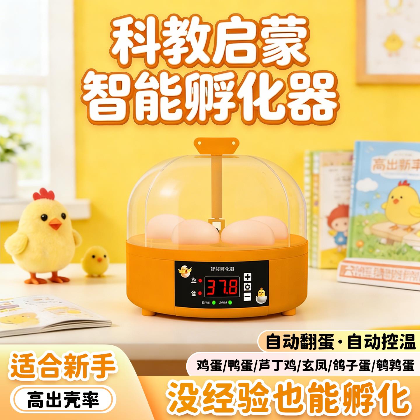 孵蛋器小型家用全自动智能孵化器芦丁鸡鹦鹉小鸡专用水床孵化箱