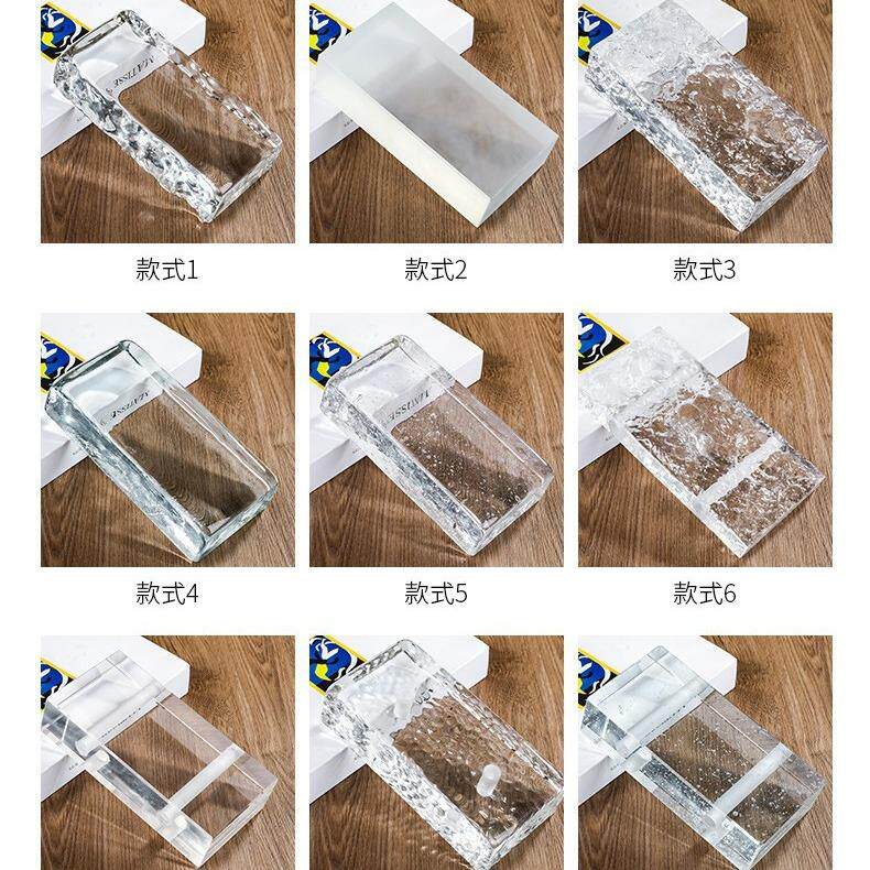热熔砖气泡砖磨砂水晶砖实心玻璃砖透明方形玄关户外隔断墙方块