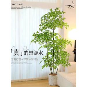 仿真绿植南天竹盆栽高端轻奢室内客厅落地装饰花大型仿生植物跃宠