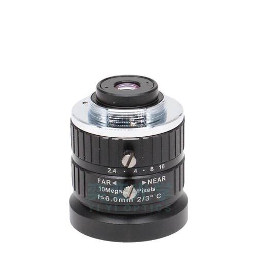 6mmFA工镜头C业接口1千万像素2/3相英寸镜F2.4无畸变工业机视觉头