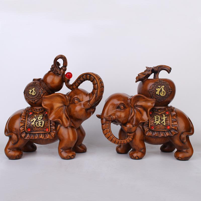 树脂工艺品现代简约木色仿玉情侣办公室酒柜客厅家居装饰摆件