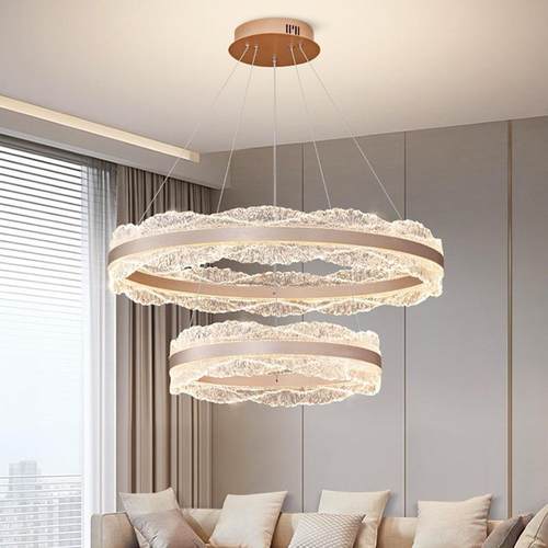 现代轻奢别墅客厅复式大吊灯设计师繁花意式圆形极简书房卧室灯具