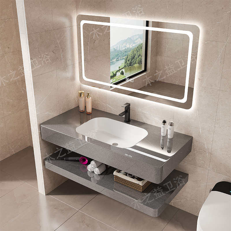 厂家通体岩板圆弧无缝盆一体盆洗手台卫生间浴室柜酒店家装工程,家装主材,浴室柜,淘宝优惠券,粉丝福利购,淘宝优惠卷