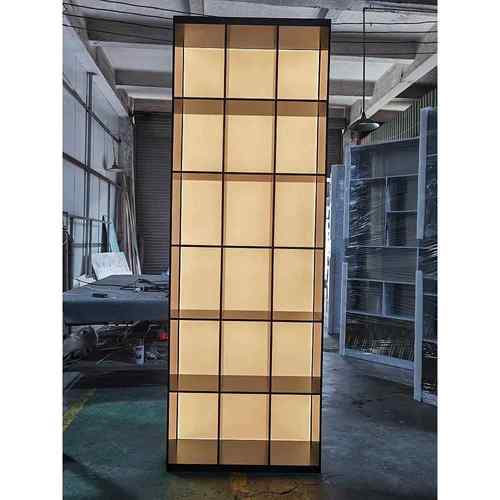 不锈钢酒柜展示柜定制发光背板金属柜置物柜书柜装饰柜白酒红酒架