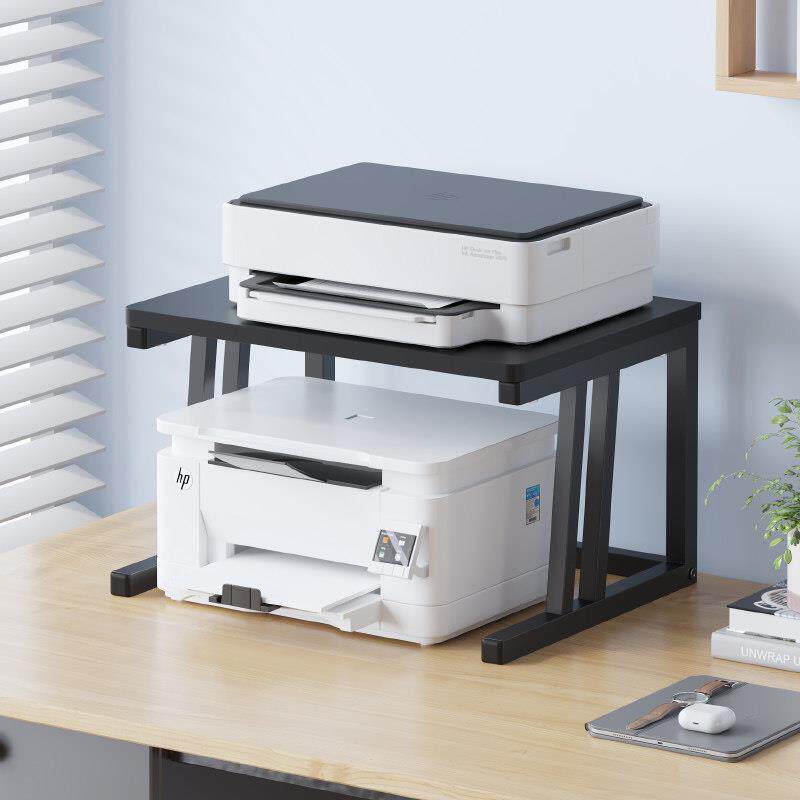桌面上打印机置物架双层办公室放覆印机支架文件收纳整理增高架子