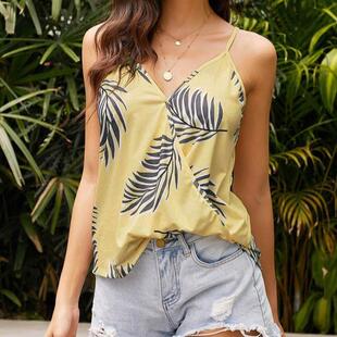 top women Strap clothing吊带领上衣T女装 collar