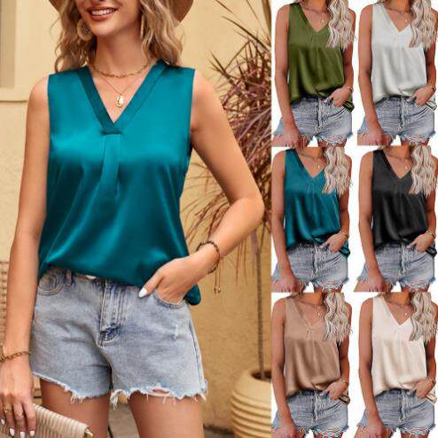 Women's polyester sleeveless vest shirt