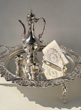 态生活 ins轻奢风合金玻璃酒壶客厅茶几覆古高级感茶壶冷水壶摆设