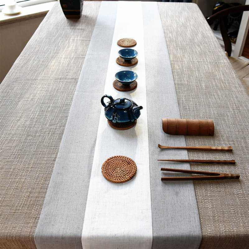 中式禅意桌旗棉麻布艺茶席日式简约茶旗复古泡茶杯垫茶艺茶道