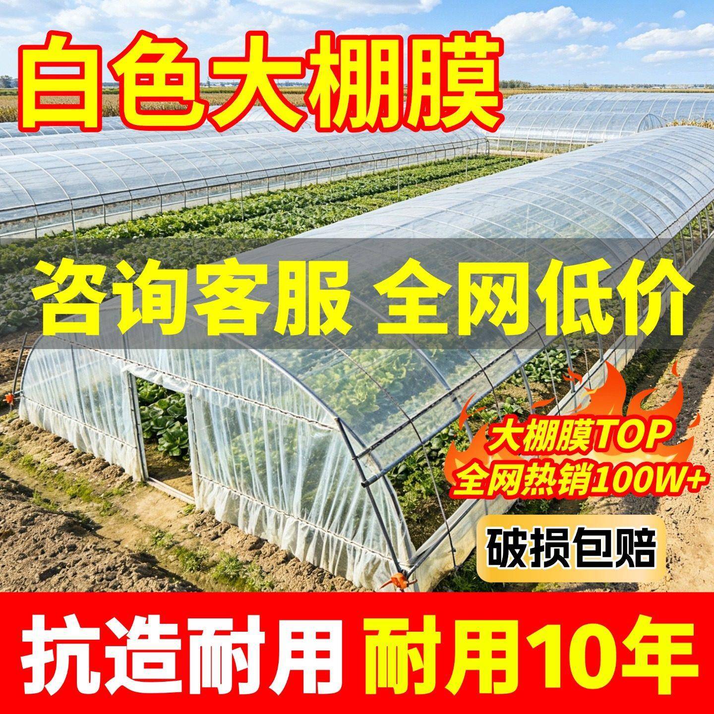 大棚塑料膜白色透明加厚大棚膜蔬菜大棚专用薄膜塑料布农用保温膜