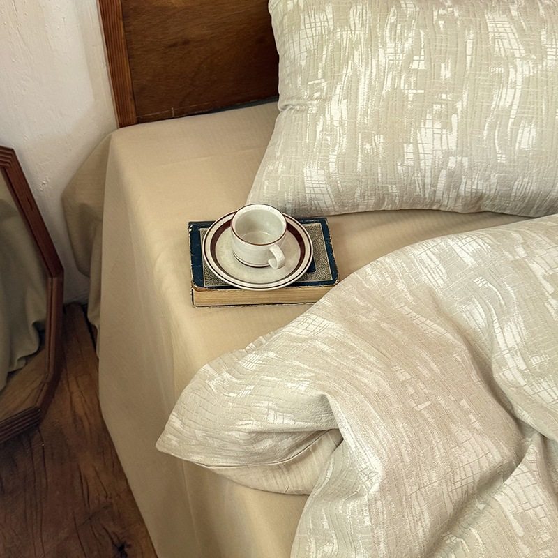 月色潮汐 | 低调线条全棉色织提花适合年轻人的四件套亲肤裸睡,床上用品,床垫/床褥/床护垫/榻榻米床垫,淘宝优惠券,粉丝福利购,淘宝优惠卷