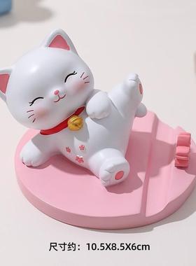 创意国潮熊猫树脂手机装饰摆件