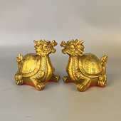 寿杨铜龙龙龟 福寿字龟龟福字摆件 记龟铜 龟铜铜