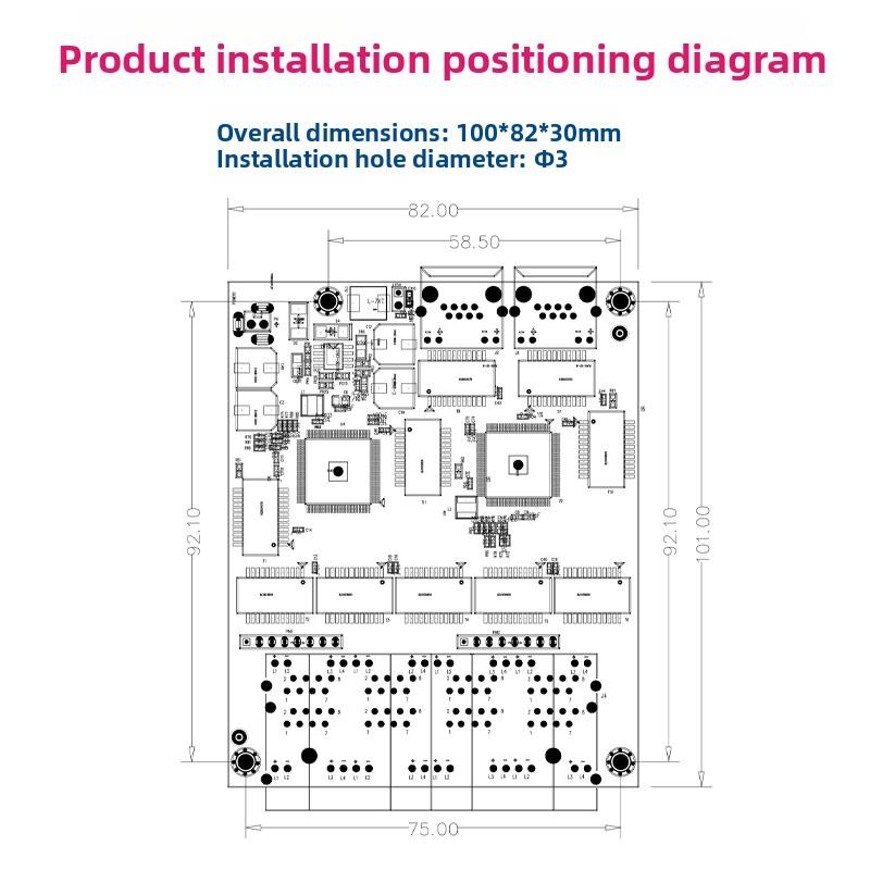 10端口全千兆交换模块工业级内置网络通信网口扩展板8路标准Poe