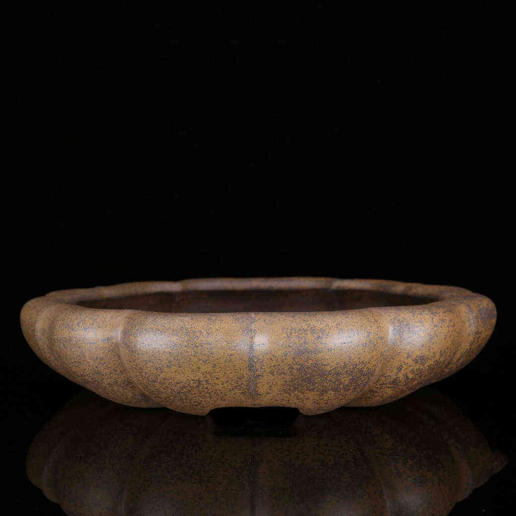 宜兴紫砂花盆仿古做旧手工纶花盆景盆浅盆桌面树桩盆栽柴烧精品盆