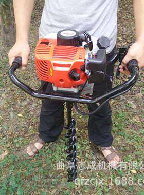 园CJU林树木种树两挖坑机手提式冲程汽油钻孔机果施肥打植洞机