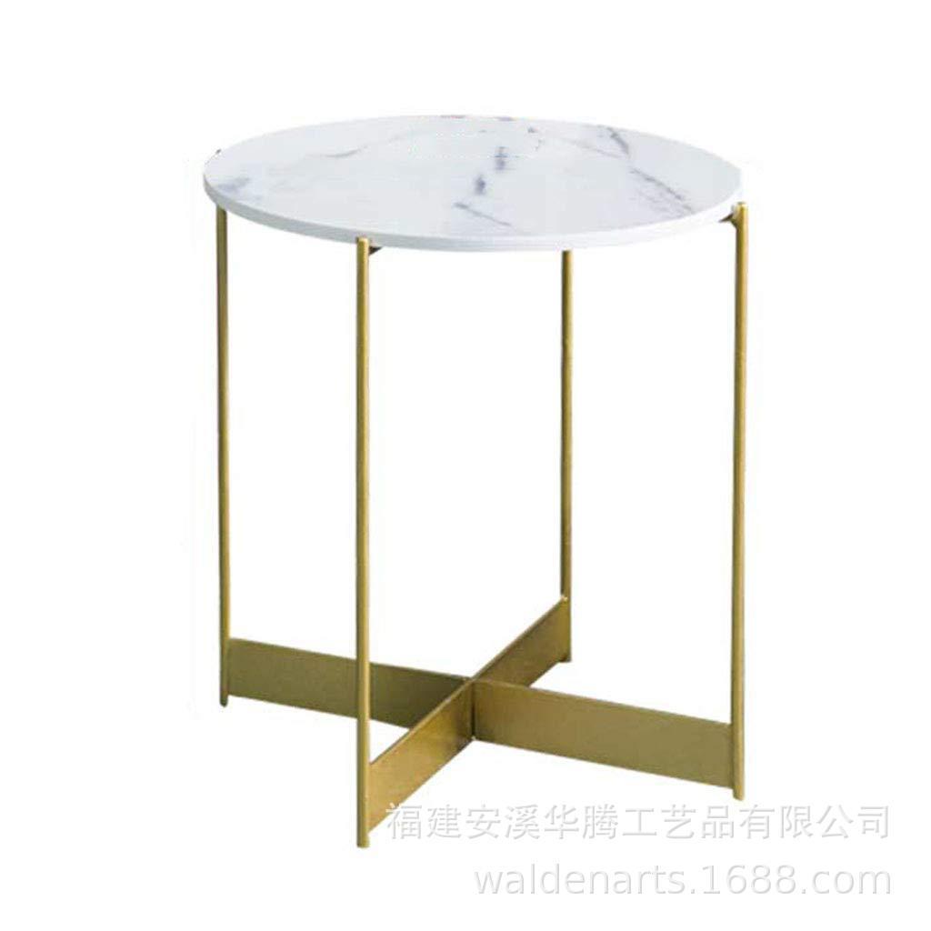 北欧工业风茶几美式乡村仿大理石圆形复古桌几