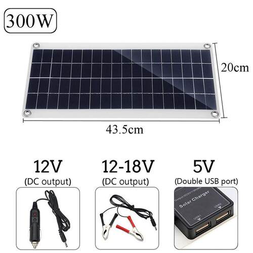 300W光伏板 柔性太阳能电池板控制器套装 10A-100A 房车户外电池