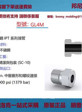 GL4M世伟洛克Swagelok316不锈钢IPT系列接管