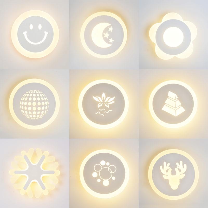 LED壁灯床头灯现代简约创意卧室圆形方形led墙壁灯客厅楼梯走道灯