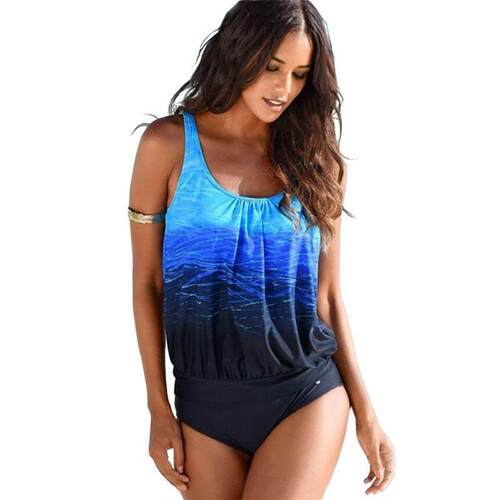 Swimsuit women's triangle gradient color plus plus size