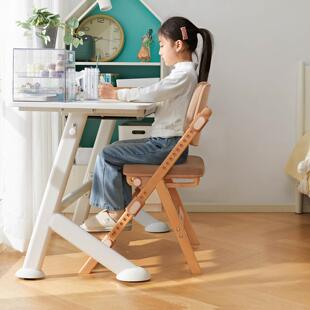 八九间F6儿童学习椅可调节小学生实木座椅家用升降书桌写字椅子