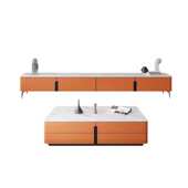 现代板电视柜极设计师柜子皮简马鞍茶桌茶几地台超长组合岩电视柜