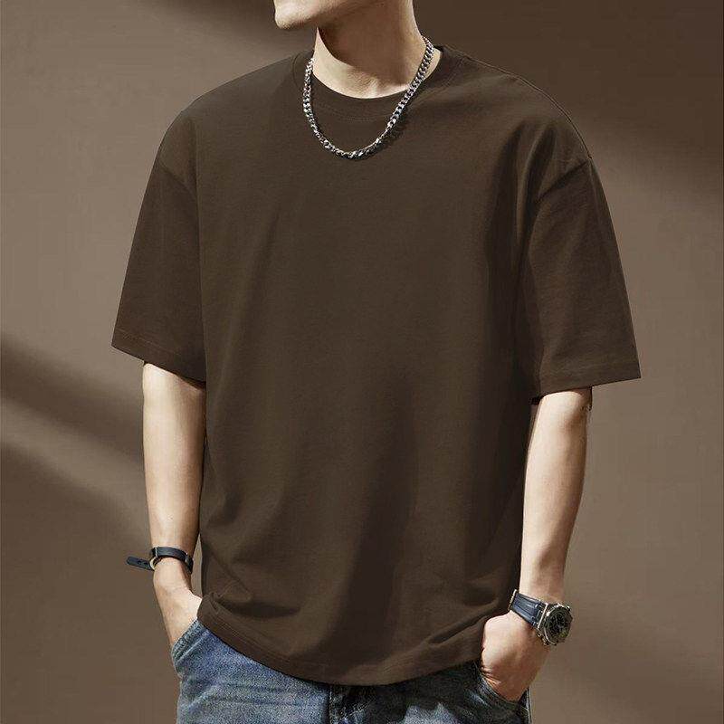 STIFER GENNE纯棉短袖t恤男夏季2026新款圆领高端休闲男士体恤衫