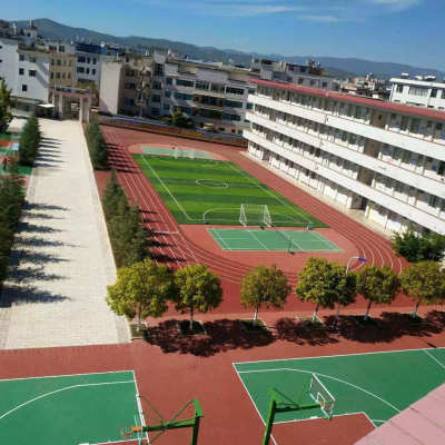 透气型塑胶跑道 epdm橡胶颗粒公园操场体育运动塑胶地面 塑胶跑道