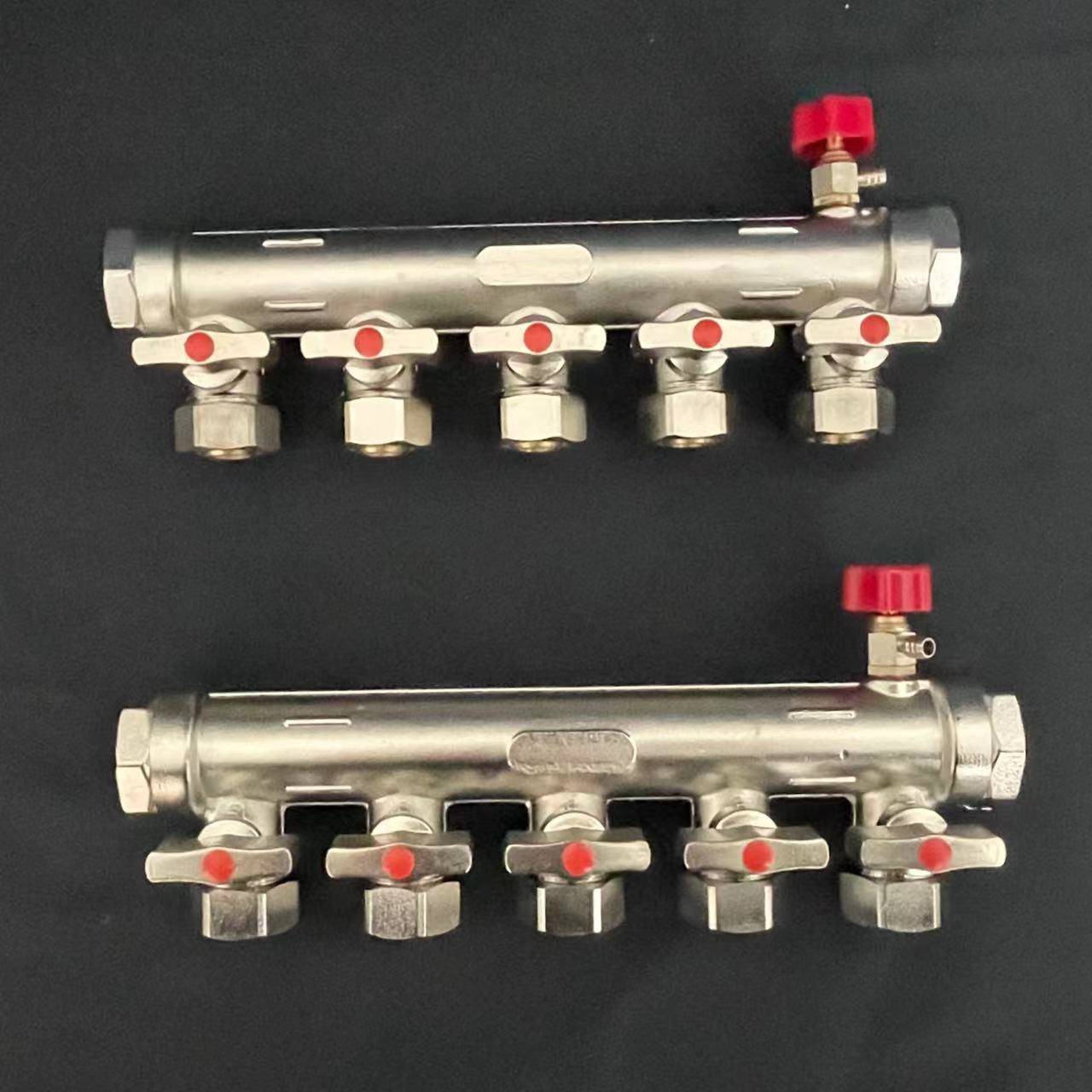 地热分水器暖气配件一寸*20水暖大流量分水器开关全套外贸供应链