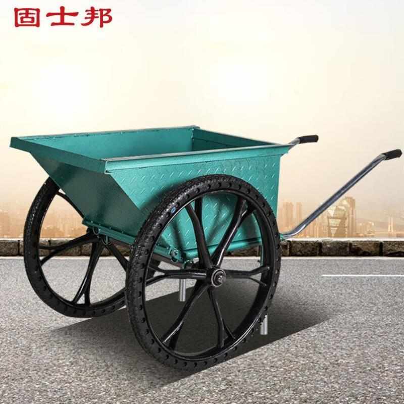固士邦翻斗車建筑工地灰斗車自卸工程手推車中號(hào)垃圾車綠色GC530