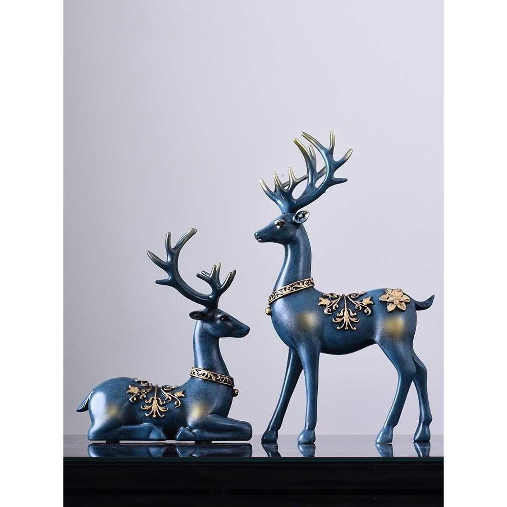 现代轻梅奢YSJ摆件家居客厅电视柜酒柜装饰品麋桌面鹿玄关摆件花