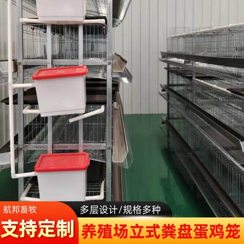 养殖场立式粪盘蛋鸡笼厂家定制镀锌粪盘肉鸡笼畜牧养殖设备养鸡笼