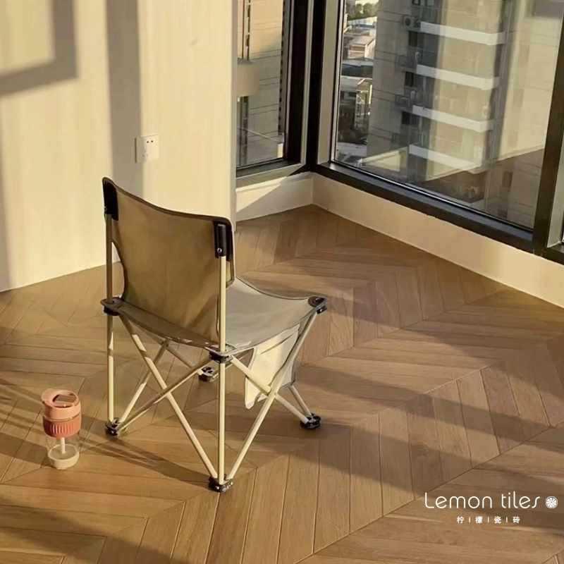 鱼骨拼F968M6T7木木纹砖600x120日式原风法式复古客厅人字0拼防滑