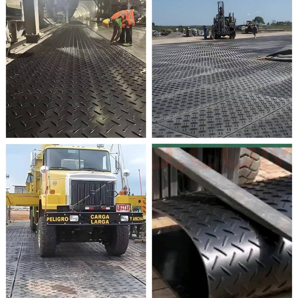 路基板工地泥泞路面用临时铺路垫板聚乙烯黑色板hdpe板新材料