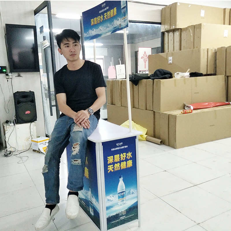 超市展示台加厚可折叠铁质促销台摆摊地推桌试吃台移动广告桌