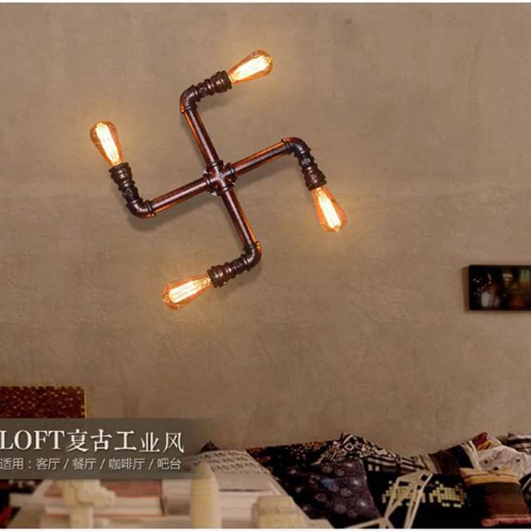工业风复古怀旧铁艺壁灯loft美式创意咖啡服装餐厅酒吧台水管壁灯
