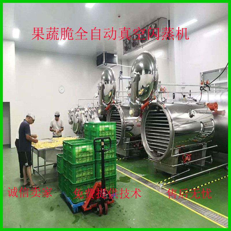 全自动果蔬脆片加工苹果脆片真空变温压差膨化生产线 真空膨化机