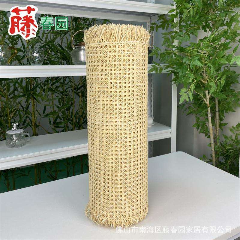 藤编材料天然手工六角八角眼笪吊顶贴面装饰藤席家具屏风编织汇网