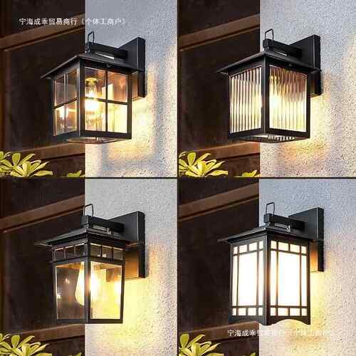 太阳能户外壁灯室外防水阳台轻奢庭院灯中式别墅简约大门外墙灯新