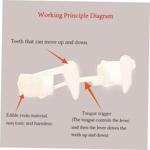 Halloween Retractable Fangs Masquerade Props Vampire Teeth