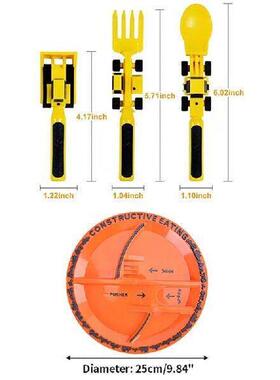 3Pcs Creative Kids Dining Tool Set PP Spoon Fork Knife Car0
