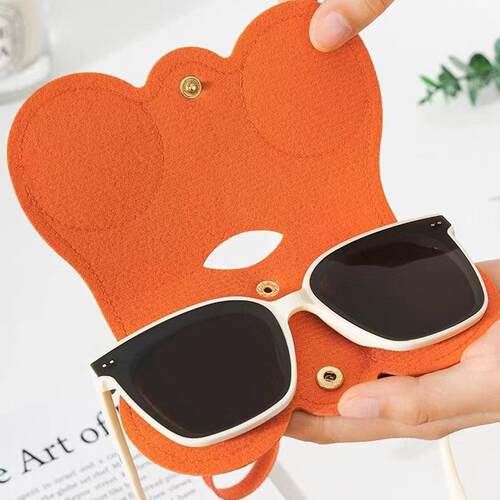 Sunglasses Bag Soft Leather Portable Glasses Case Holder