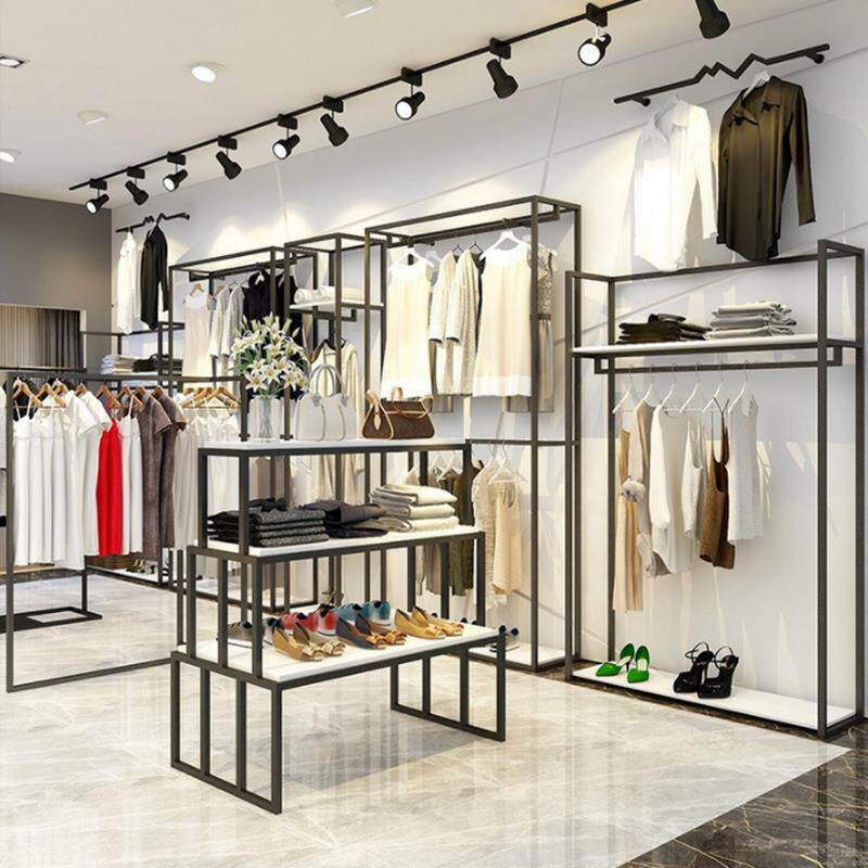 服装店展示架落地式男装挂衣架组合女装装修设计陈列货架收纳