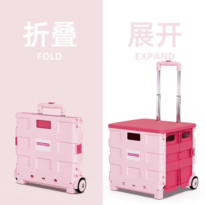 买菜小拉车超市购物小推车折叠款网红家用拿取快递手推车摆摊神器