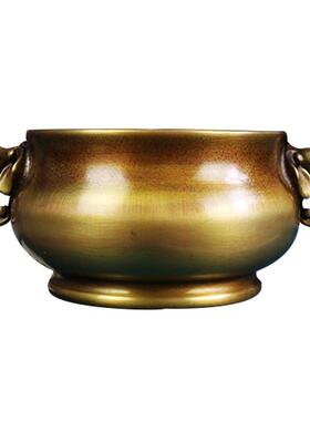 铜香炉纯铜家用室内上香摆件古风线香盘香檀香炉茶道佛具熏香薰炉