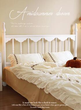 4法式实复木床温I莎白色奶油风现代简约1.5米1.8米F77TTJ67古美床