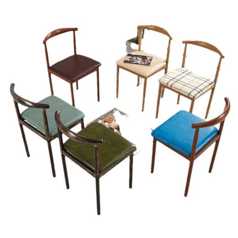 餐椅铁艺牛角椅书桌椅儿童学生椅家用椅子网红奶茶店桌椅靠背凳子