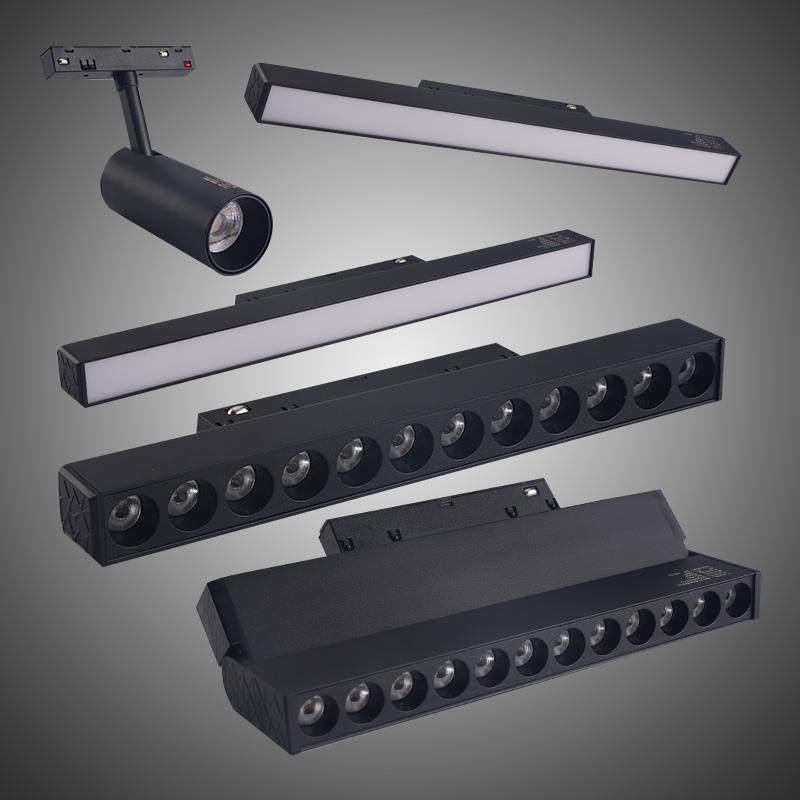 磁吸轨道灯嵌入式明暗装无边框射灯客厅家用无主灯照明led线条灯,家装灯饰光源,轨道磁吸灯,淘宝优惠券,粉丝福利购,淘宝优惠卷